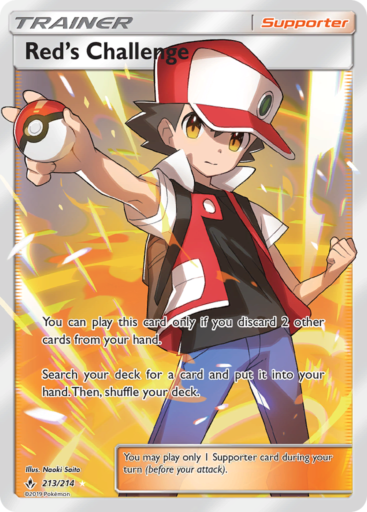 Red's Challenge – Unbroken Bonds 213/214 Pokémon card