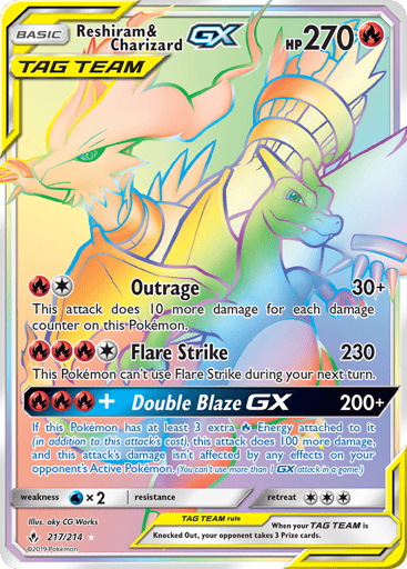Reshiram & Charizard-GX - Unbroken Bonds 217