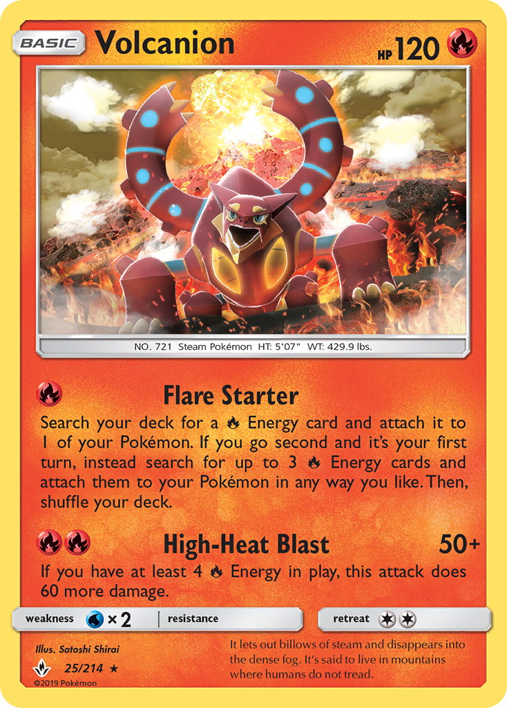 Volcanion – Unbroken Bonds 25/214 Pokémon card