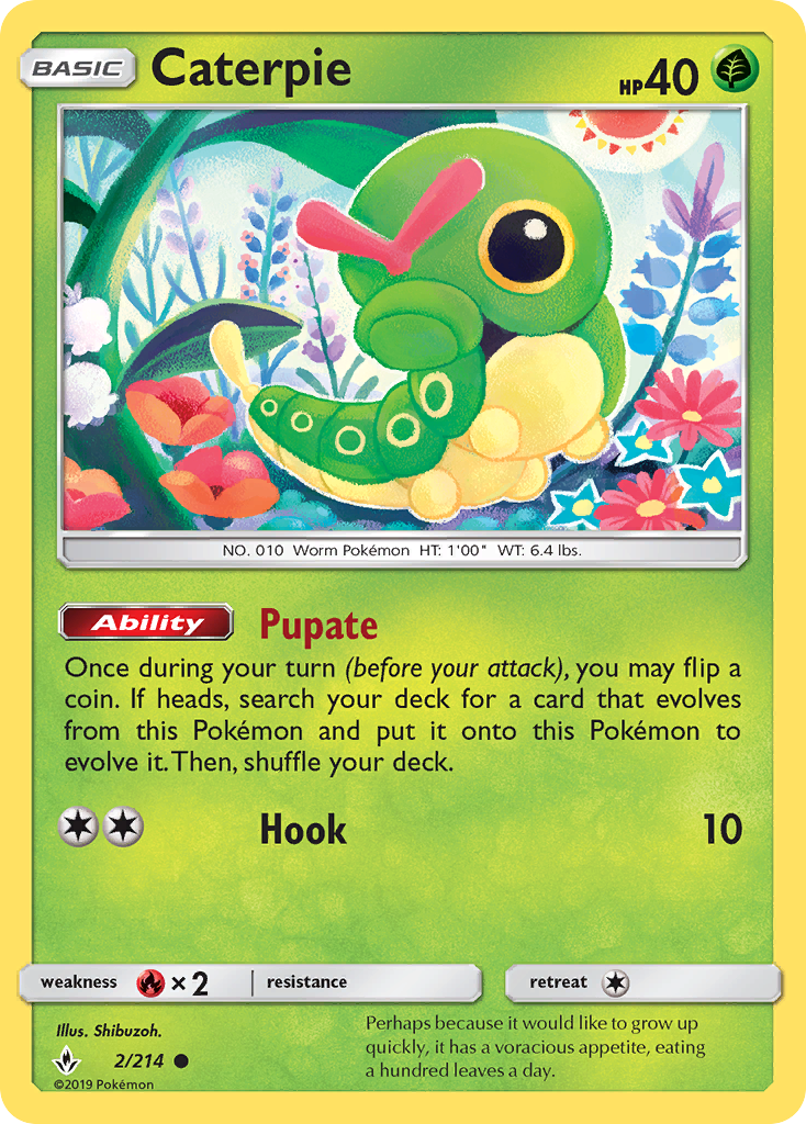 Caterpie – Unbroken Bonds 2/214 Pokémon card
