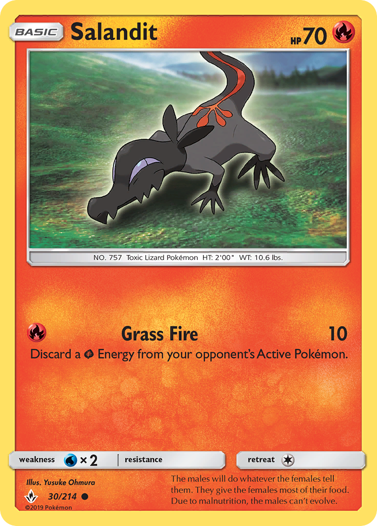 Salandit – Unbroken Bonds 30/214 Pokémon card