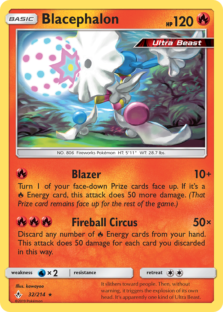 Blacephalon – Unbroken Bonds 32/214 Pokémon card