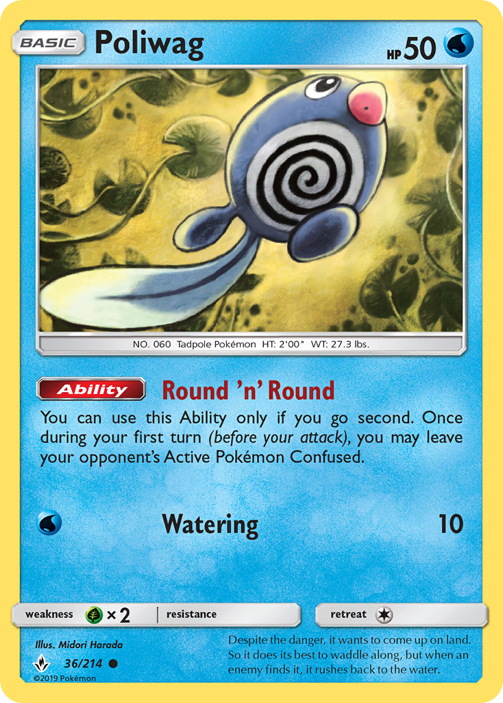 Poliwag – Unbroken Bonds 36/214 Pokémon card