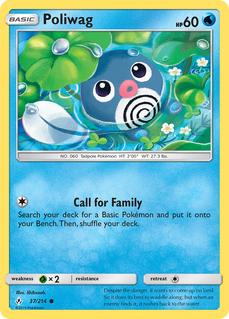 Poliwag – Unbroken Bonds 37/214 Pokémon card