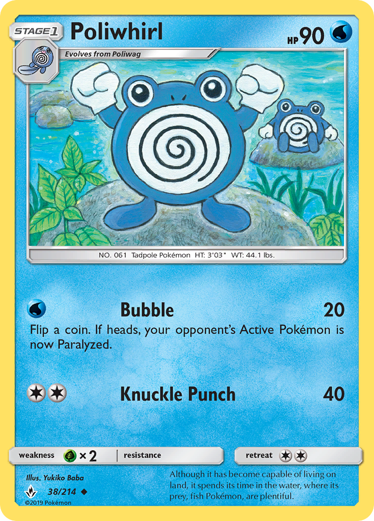 Poliwhirl – Unbroken Bonds 38/214 Pokémon card