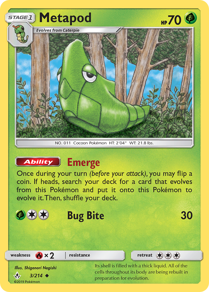 Metapod – Unbroken Bonds 3/214 Pokémon card