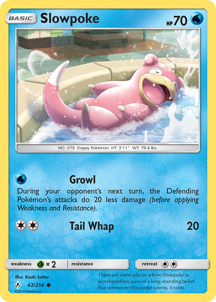 Slowpoke – Unbroken Bonds 42/214 Pokémon card