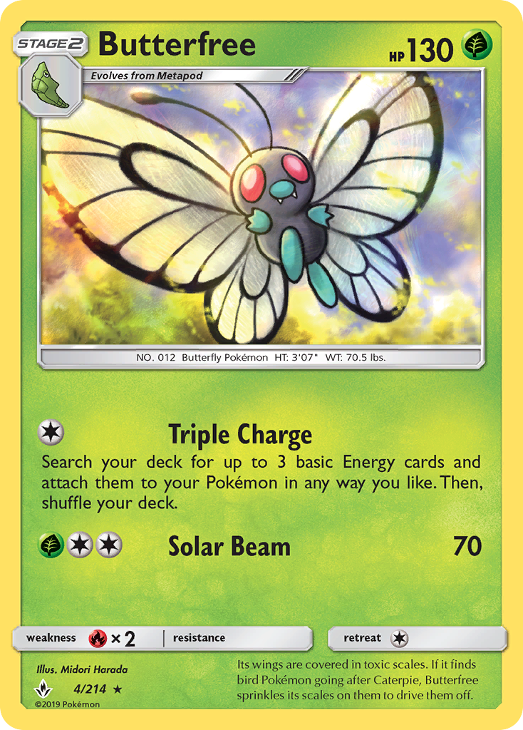 Butterfree – Unbroken Bonds 4/214 Pokémon card