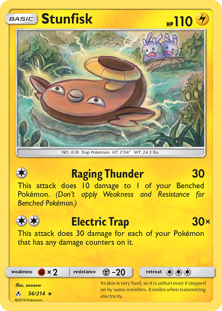 Stunfisk – Unbroken Bonds 56/214 Pokémon card