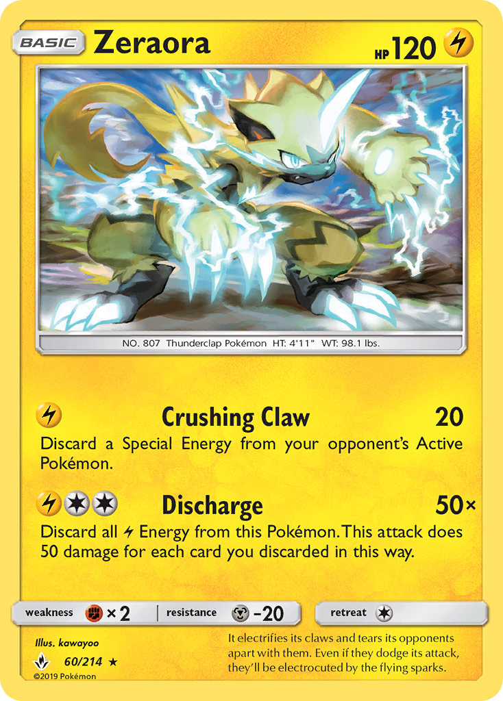 Zeraora – Unbroken Bonds 60/214 Pokémon card