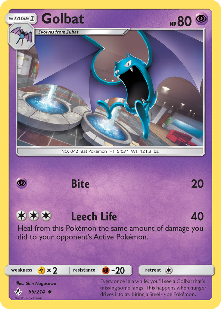 Golbat – Unbroken Bonds 65/214 Pokémon card