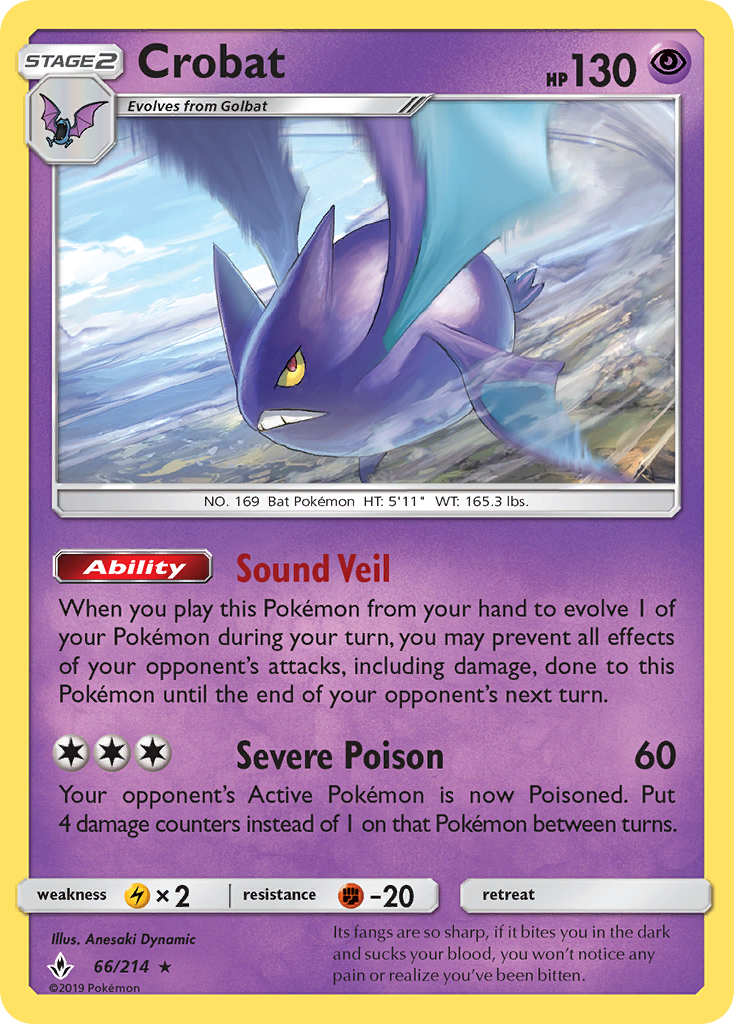 Crobat – Unbroken Bonds 66/214 Pokémon card