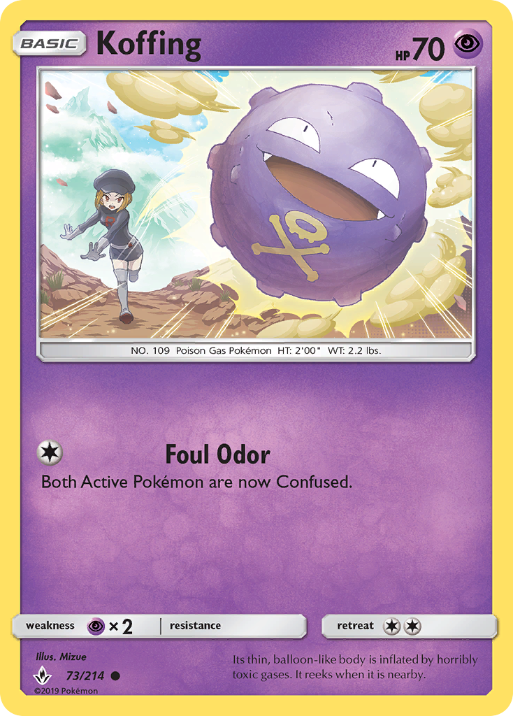 Koffing – Unbroken Bonds 73/214 Pokémon card