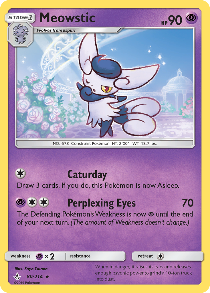 Meowstic – Unbroken Bonds 80/214 Pokémon card