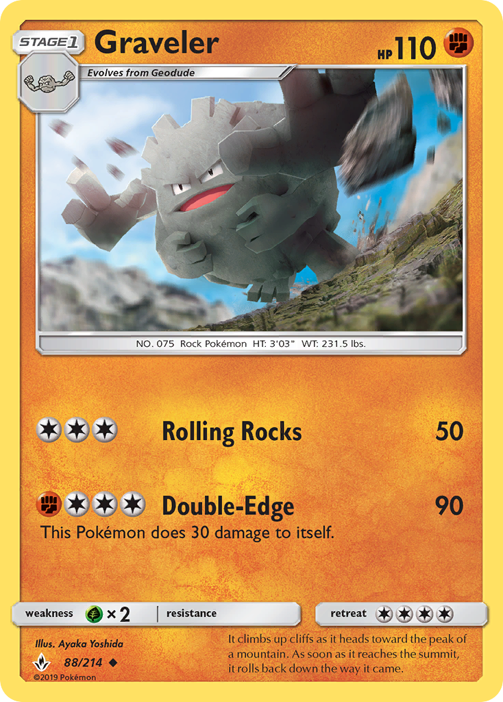 Graveler – Unbroken Bonds 88/214 Pokémon card