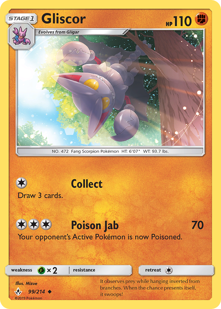 Gliscor – Unbroken Bonds 99/214 Pokémon card