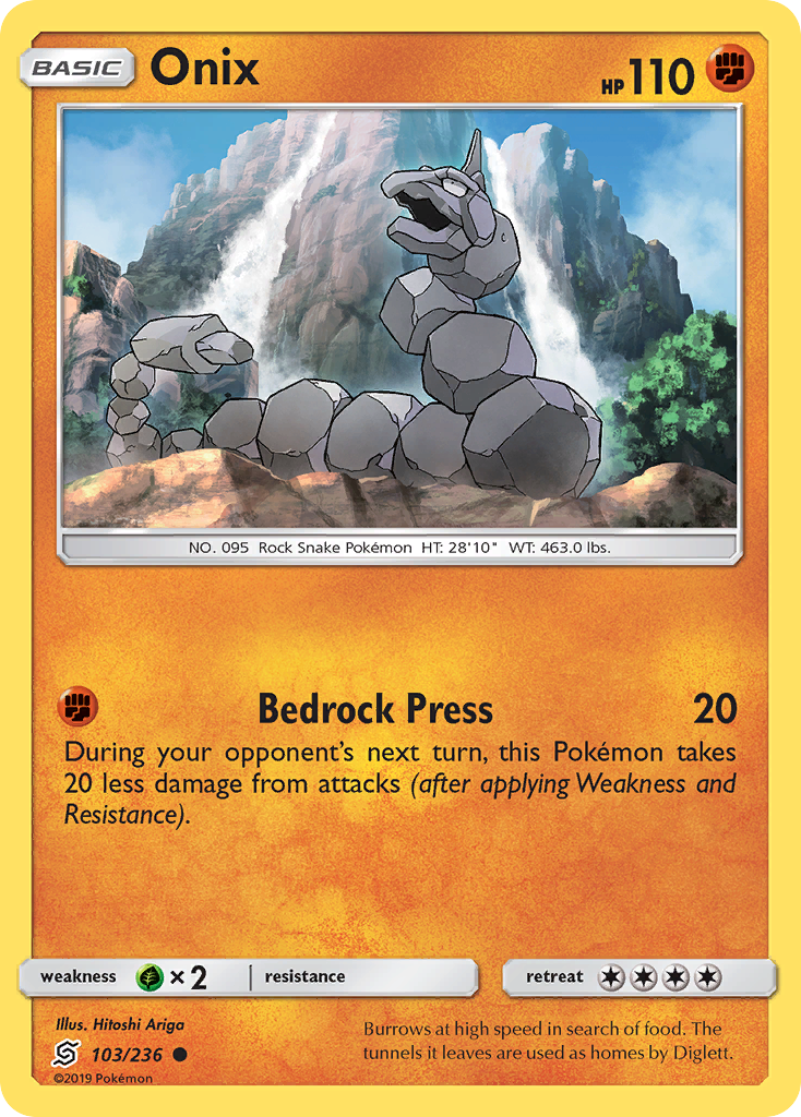 Onix – Unified Minds 103/236 Pokémon card