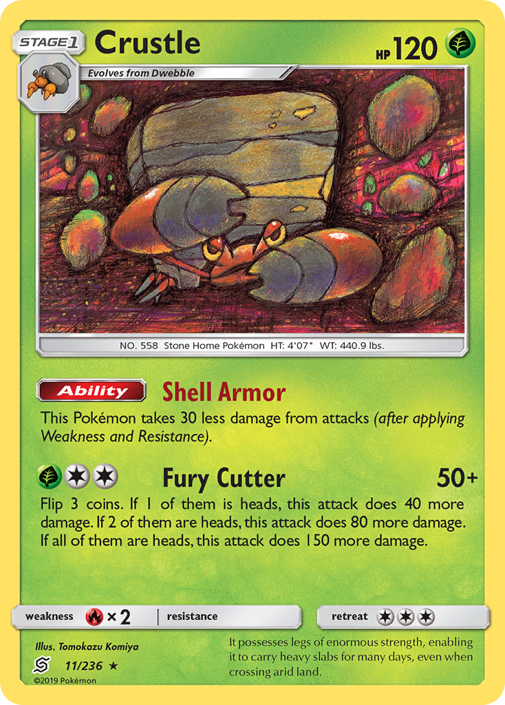 Crustle – Unified Minds 11/236 Pokémon card