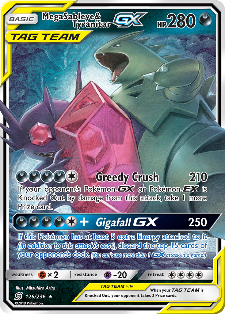 Mega Sableye & Tyranitar-GX – Unified Minds 126/236 Pokémon card