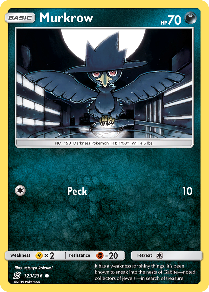 Murkrow – Unified Minds 129/236 Pokémon card