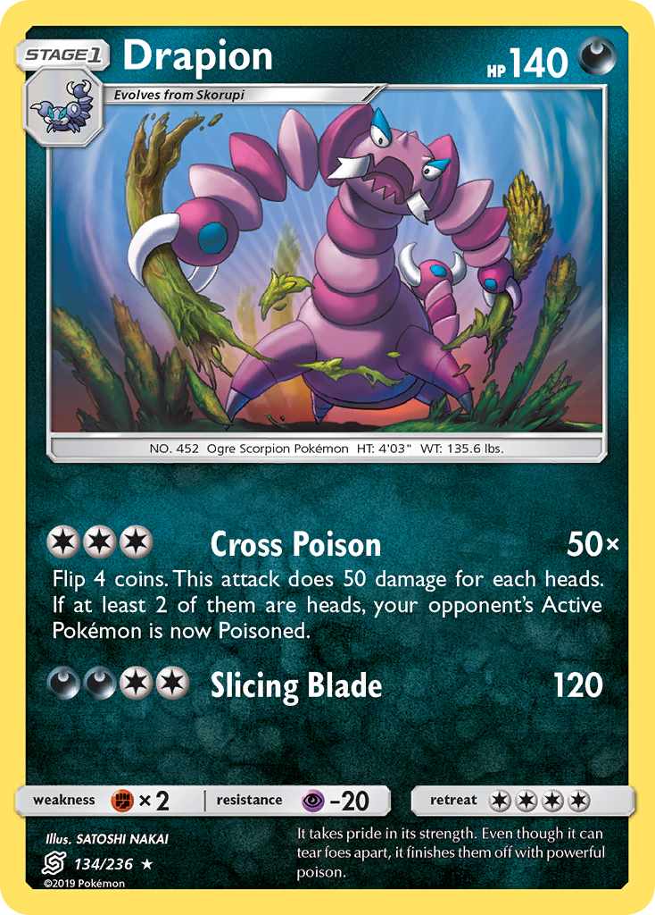 Drapion – Unified Minds 134/236 Pokémon card