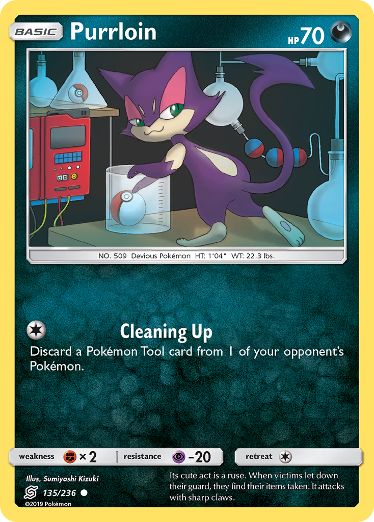 Purrloin – Unified Minds 135/236 Pokémon card