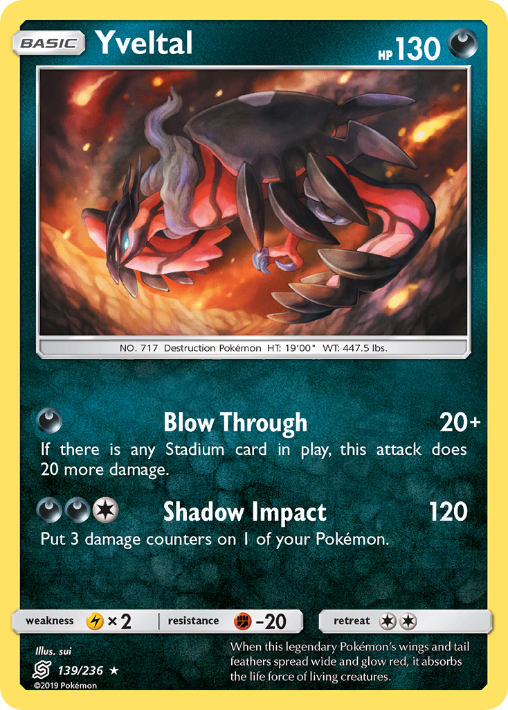 Yveltal – Unified Minds 139/236 Pokémon card