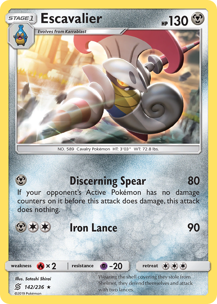 Escavalier – Unified Minds 142/236 Pokémon card