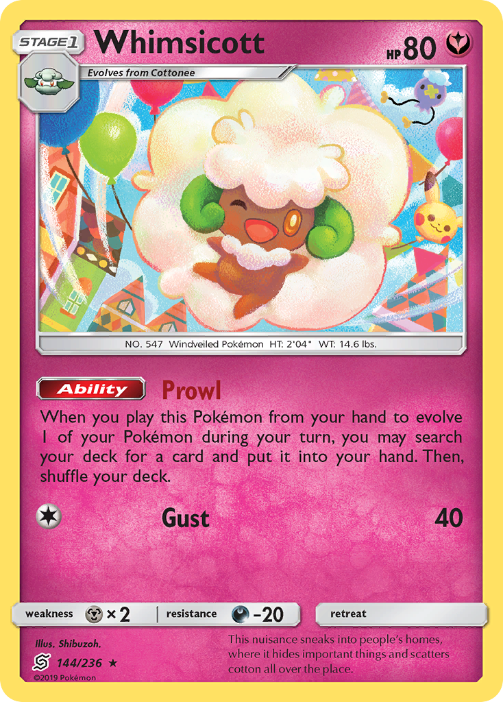 Whimsicott – Unified Minds 144/236 Pokémon card