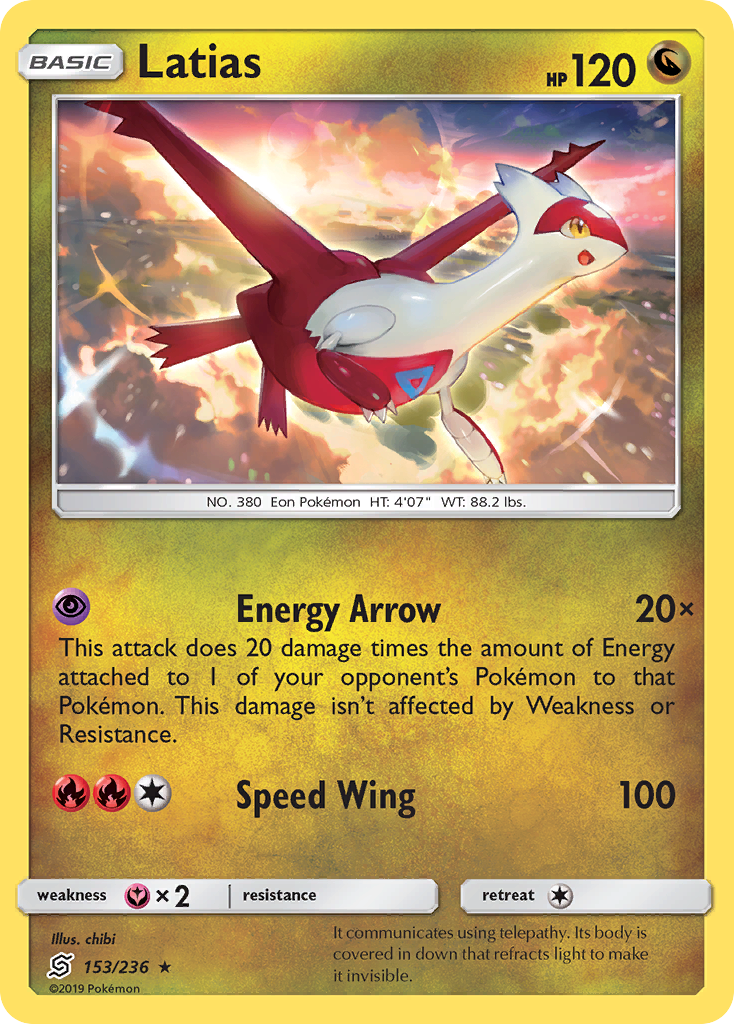 Latias – Unified Minds 153/236 Pokémon card