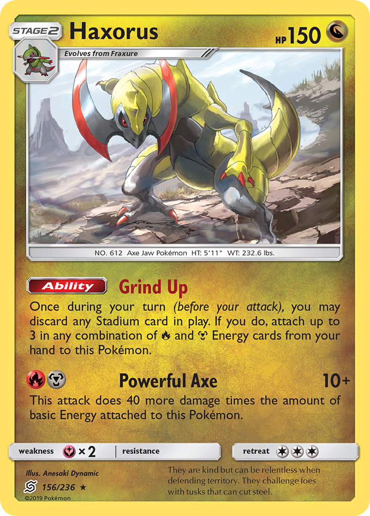 Haxorus – Unified Minds 156/236 Pokémon card