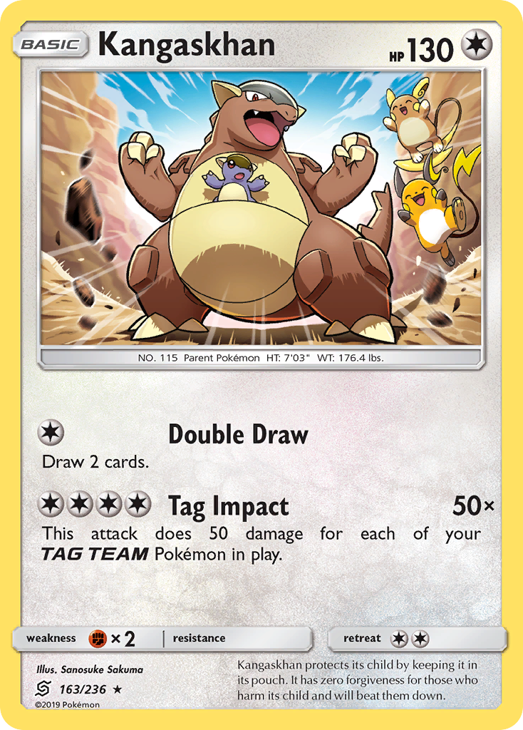 Kangaskhan – Unified Minds 163/236 Pokémon card
