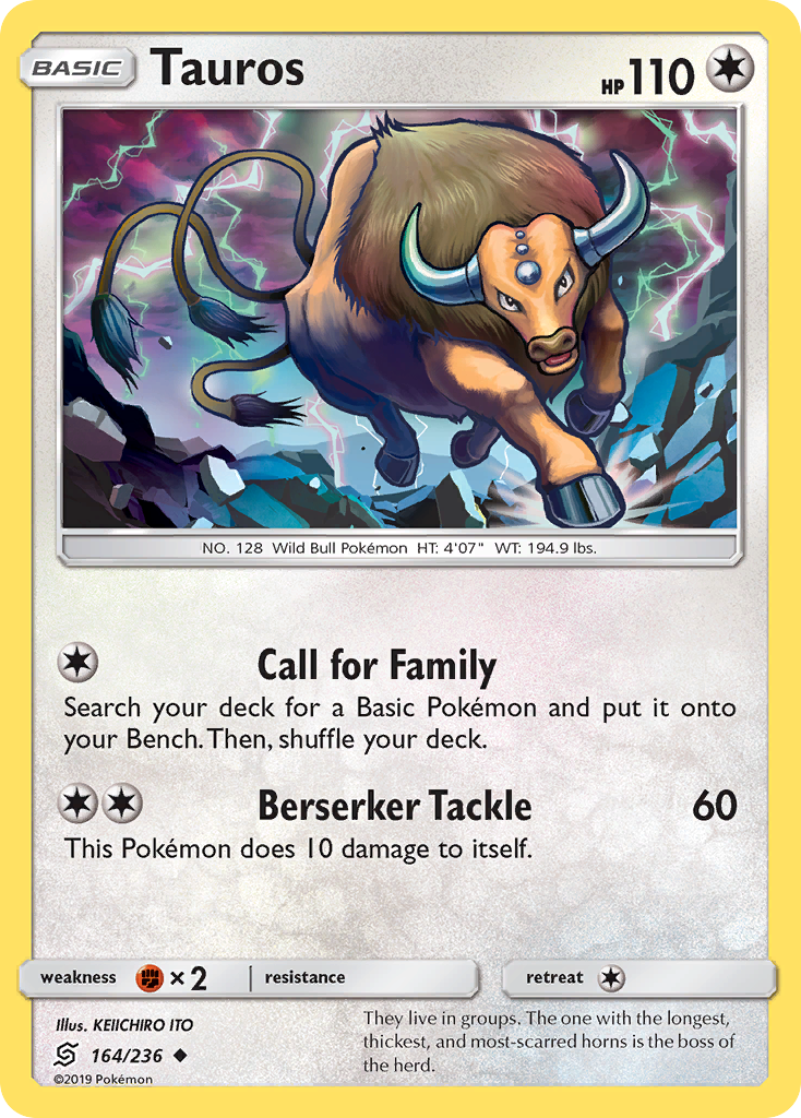 Tauros – Unified Minds 164/236 Pokémon card