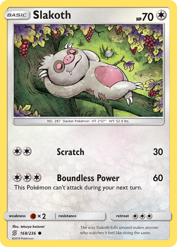 Slakoth – Unified Minds 168/236 Pokémon card