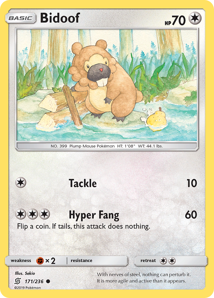 Bidoof – Unified Minds 171/236 Pokémon card