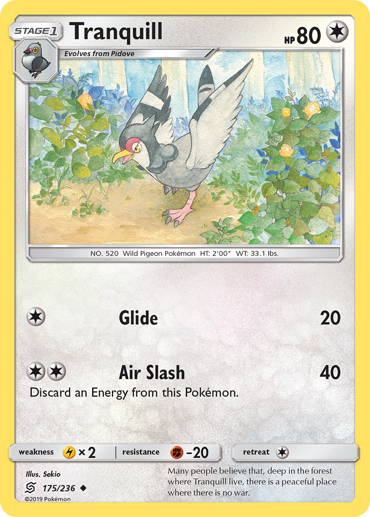 Tranquill – Unified Minds 175/236 Pokémon card