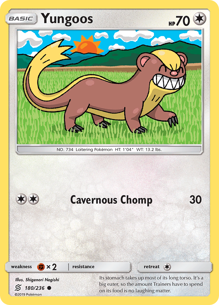 Yungoos – Unified Minds 180/236 Pokémon card