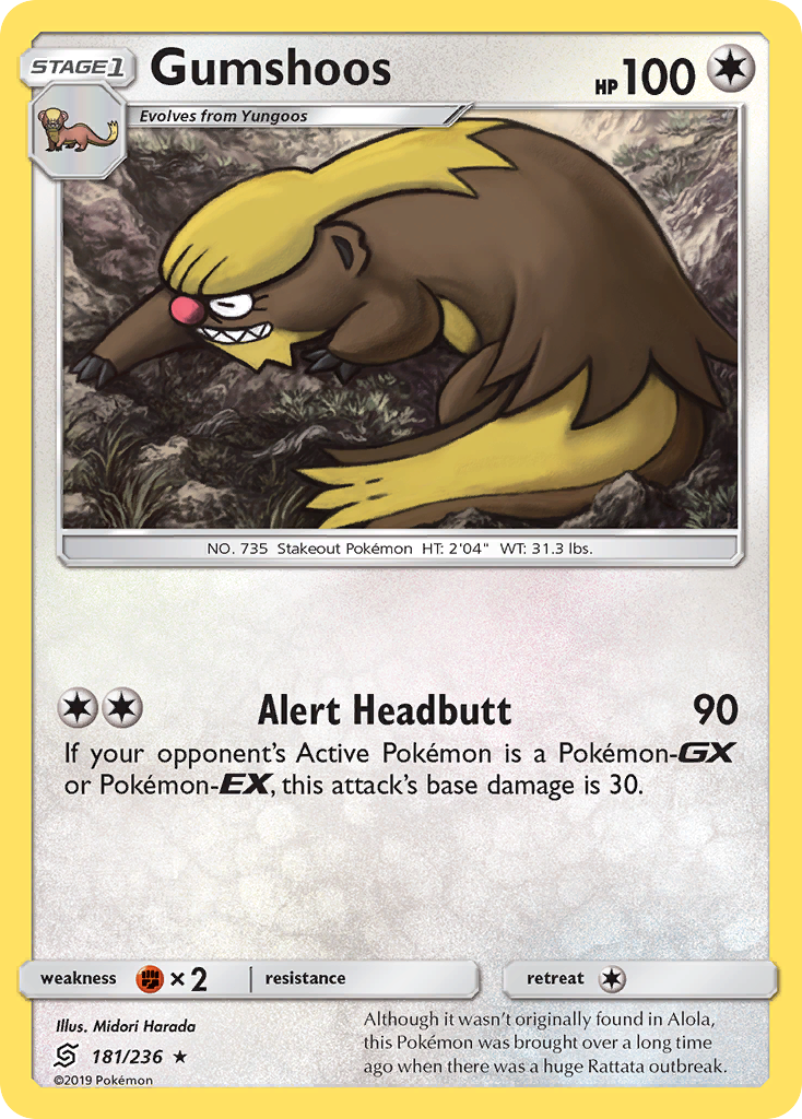 Gumshoos – Unified Minds 181/236 Pokémon card