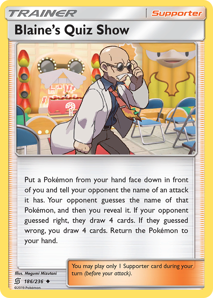 Blaine's Quiz Show – Unified Minds 186/236 Pokémon card