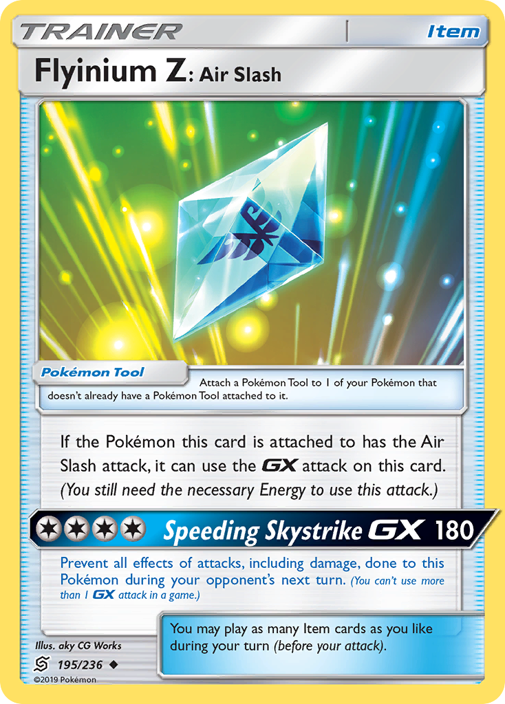 Flyinium Z: Air Slash – Unified Minds 195/236 Pokémon card