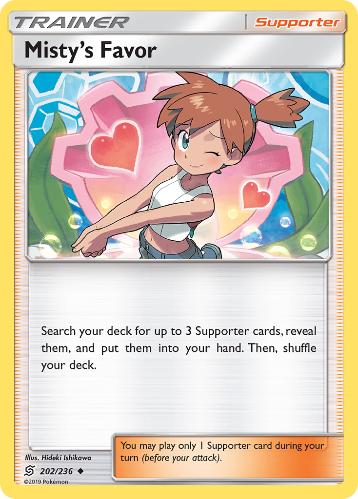 Misty's Favor – Unified Minds 202/236 Pokémon card