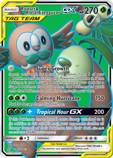 Rowlet & Alolan Exeggutor-GX - Unified Minds 214