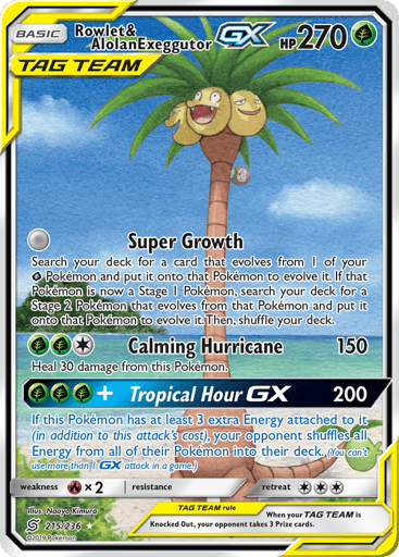 Rowlet & Alolan Exeggutor-GX - Unified Minds 215