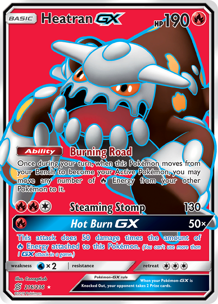 Heatran-GX – Unified Minds 216/236 Pokémon card