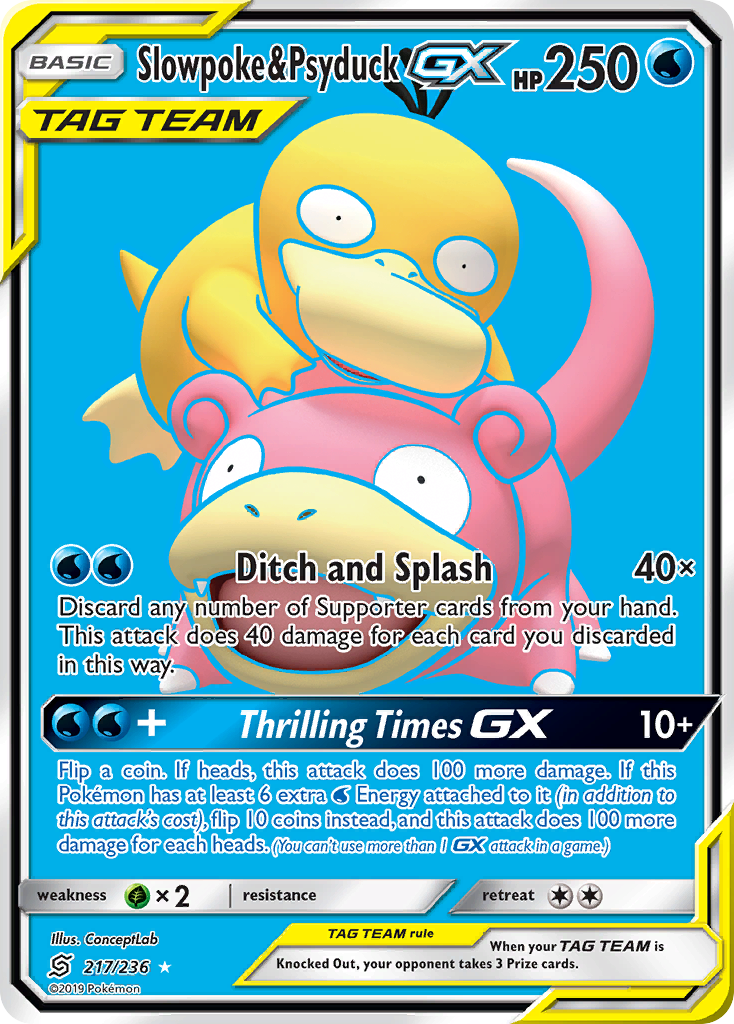 Slowpoke & Psyduck-GX – Unified Minds 217/236 Pokémon card