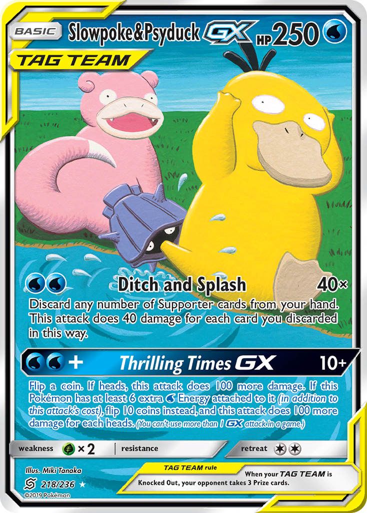 Slowpoke & Psyduck-GX – Unified Minds 218/236 Pokémon card