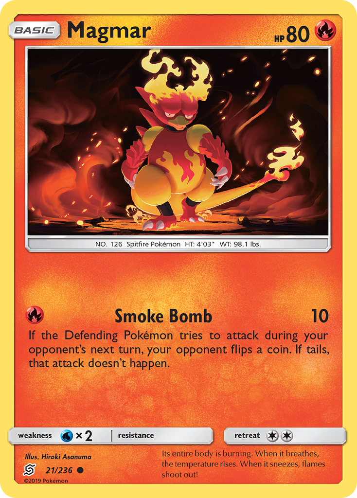 Magmar – Unified Minds 21/236 Pokémon card