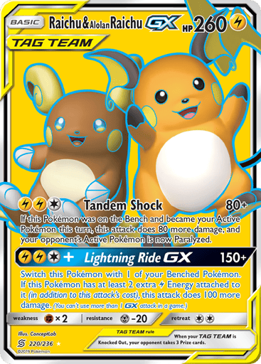 Raichu & Alolan Raichu-GX - Unified Minds 220