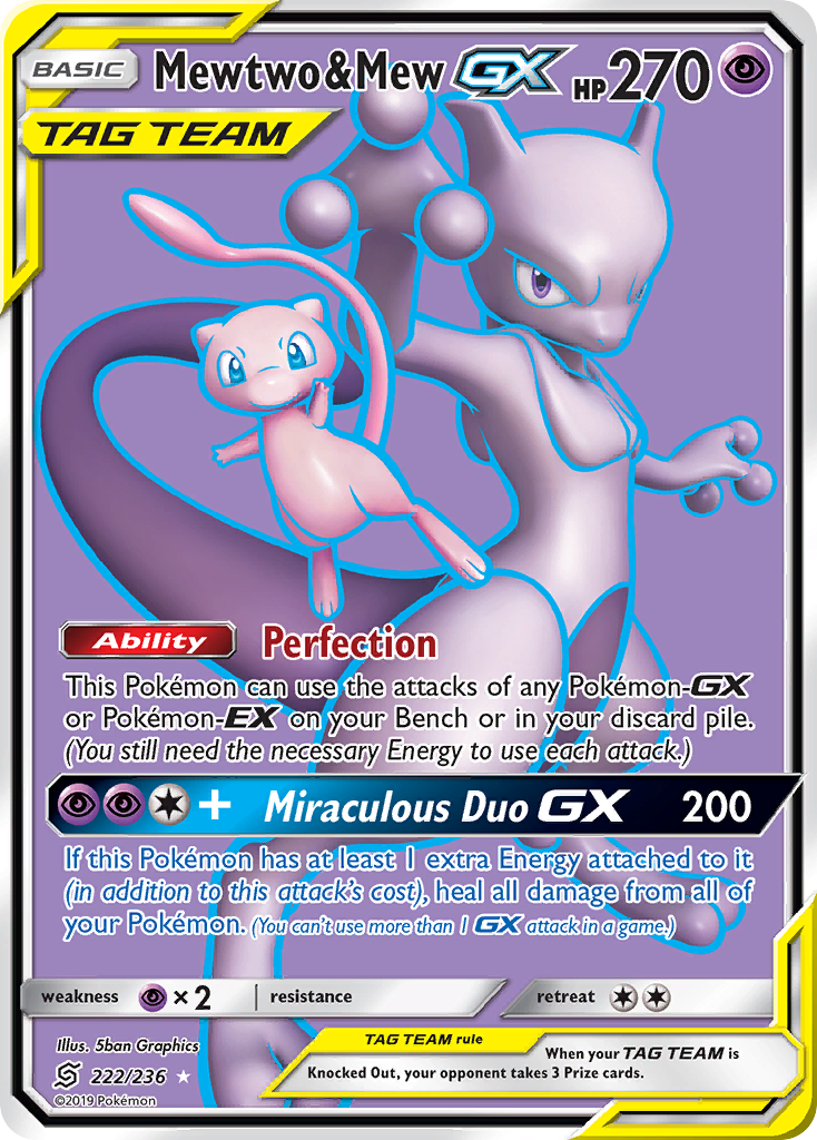 Mewtwo & Mew-GX – Unified Minds 222/236 Pokémon card