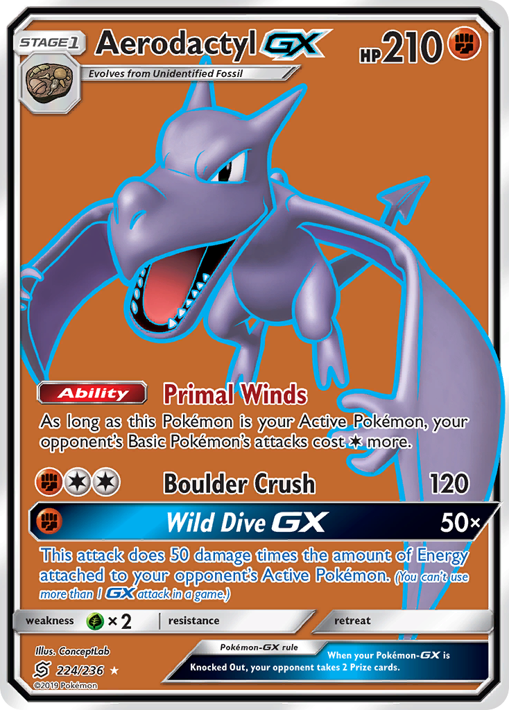 Aerodactyl-GX – Unified Minds 224/236 Pokémon card